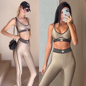 ALO Yoga Beige Leggings and bra